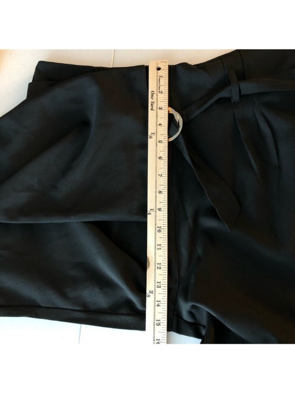 Romeo & Juliet Womens Straight Leg Pants Black Stretch Pleated Belted XL New - Picture 3 of 8